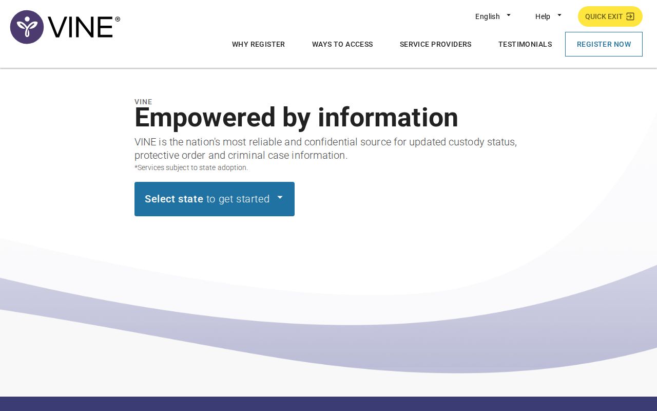 Official VINELink custody search interface