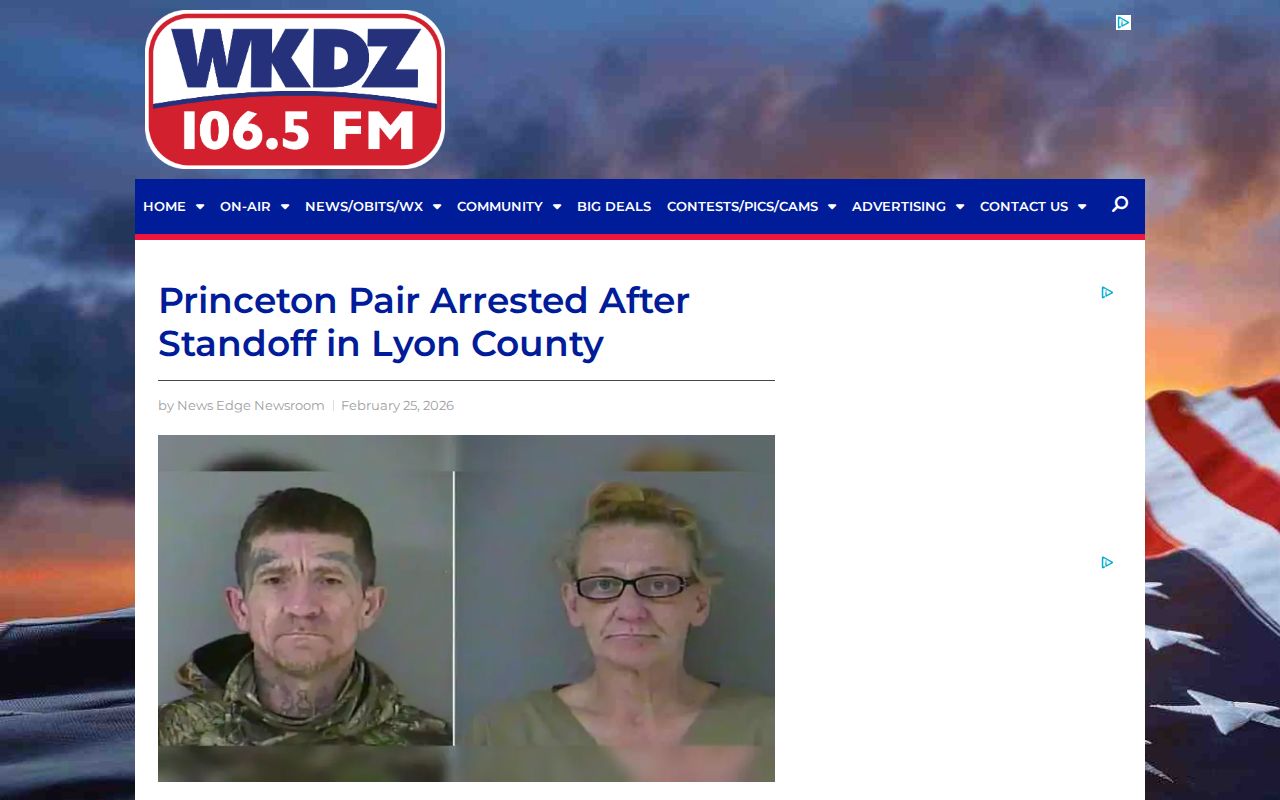 WKDZ Lyon County arrest news story based on a law-enforcement release